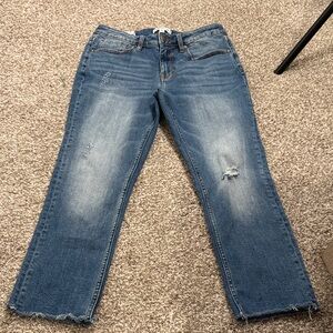 Vigoss Distressed Blue Straight Leg Jeans